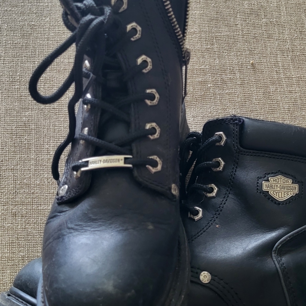 Harley-Davidson Black Leather Motorcycle Boots